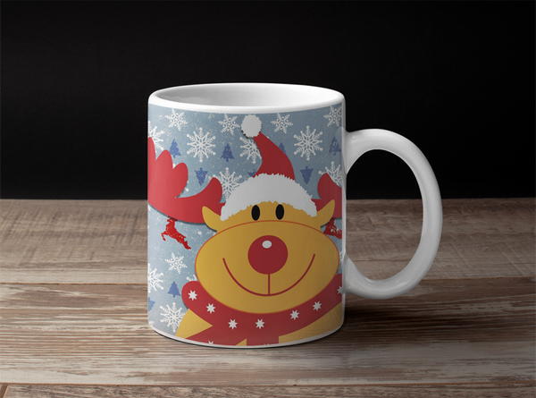 Christmas Coffee Mug - Red Nose Reindeer